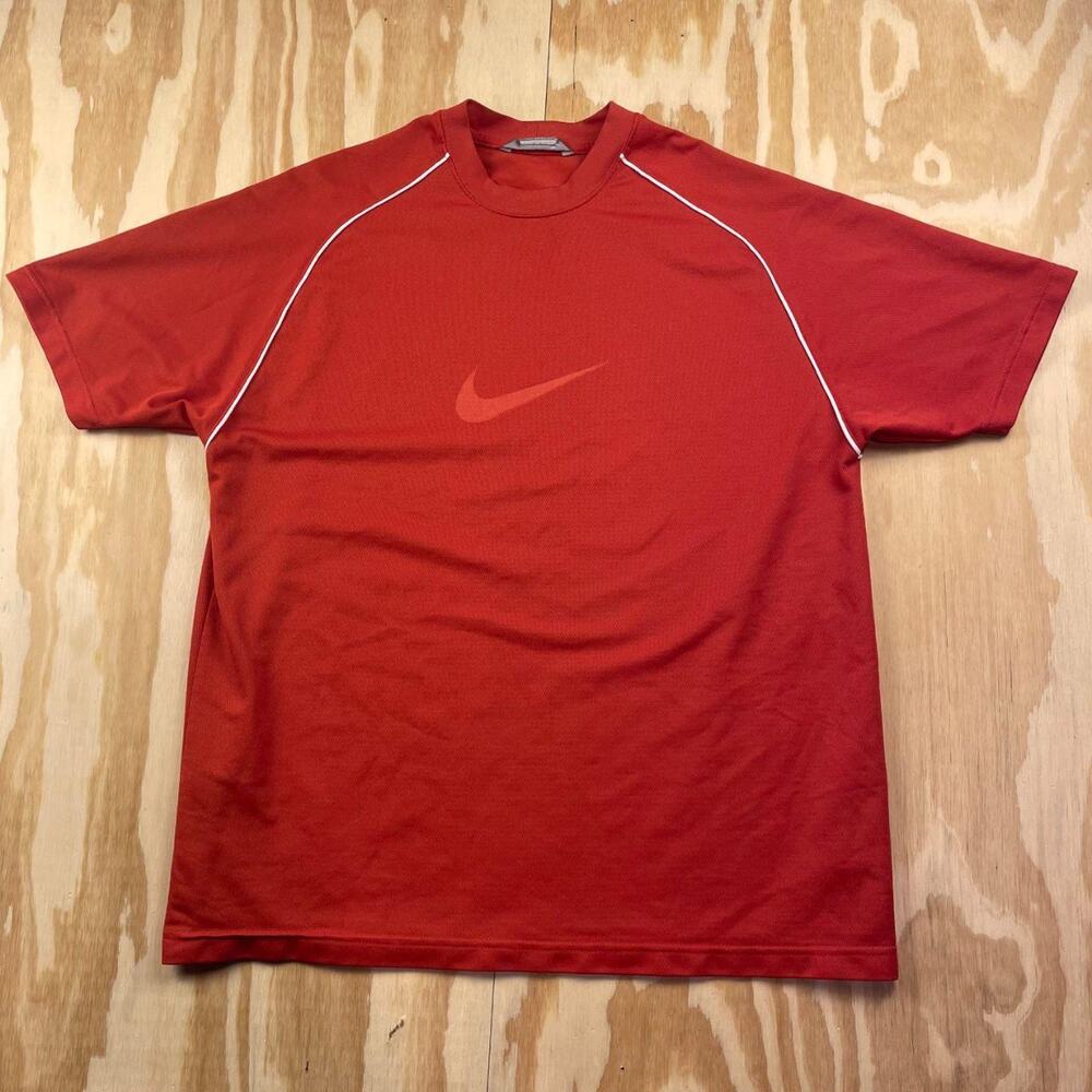 Vintage Nike Center Swoosh Athletic T-Shirt – Orange – Men’s L